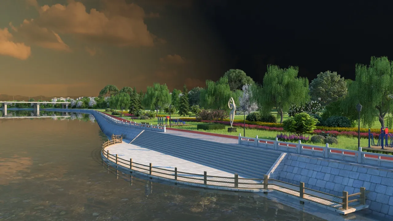 Park 3D Model .c4d .max .obj .3ds .fbx .stl .blend 