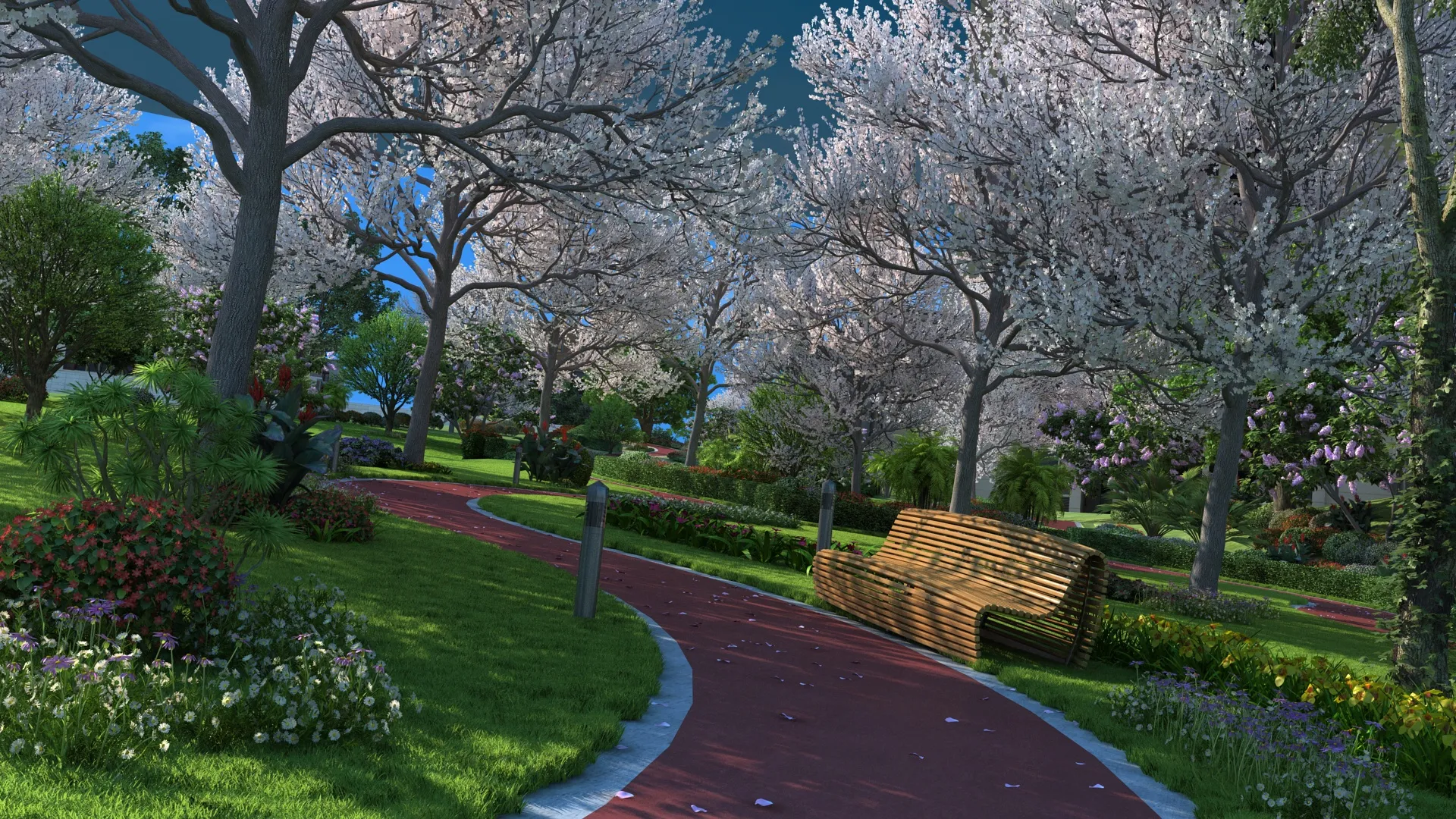 City park 3D Model .c4d .max .obj .3ds .fbx .stl .blend 