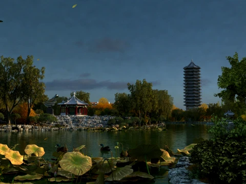 Garden Autumn 3D Model