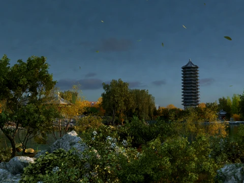 Garden Autumn 3D Model