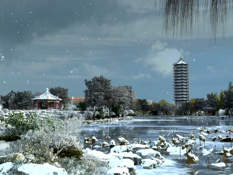 Garden Winter 3D Model