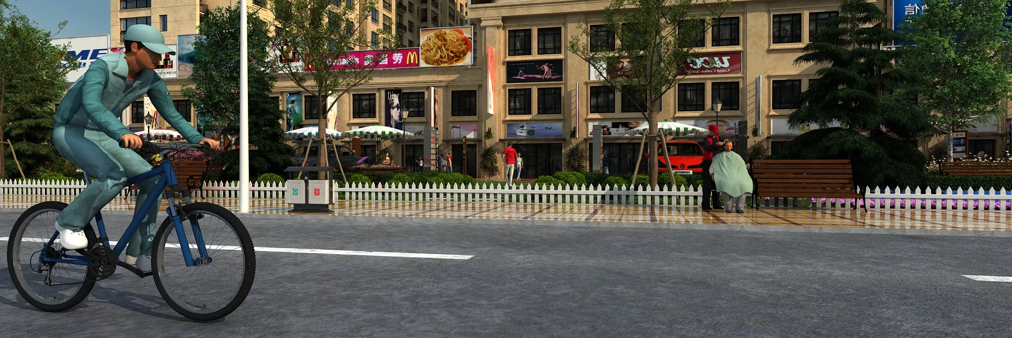 City street 3D Model .c4d .max .obj .3ds .fbx .stl .blend 