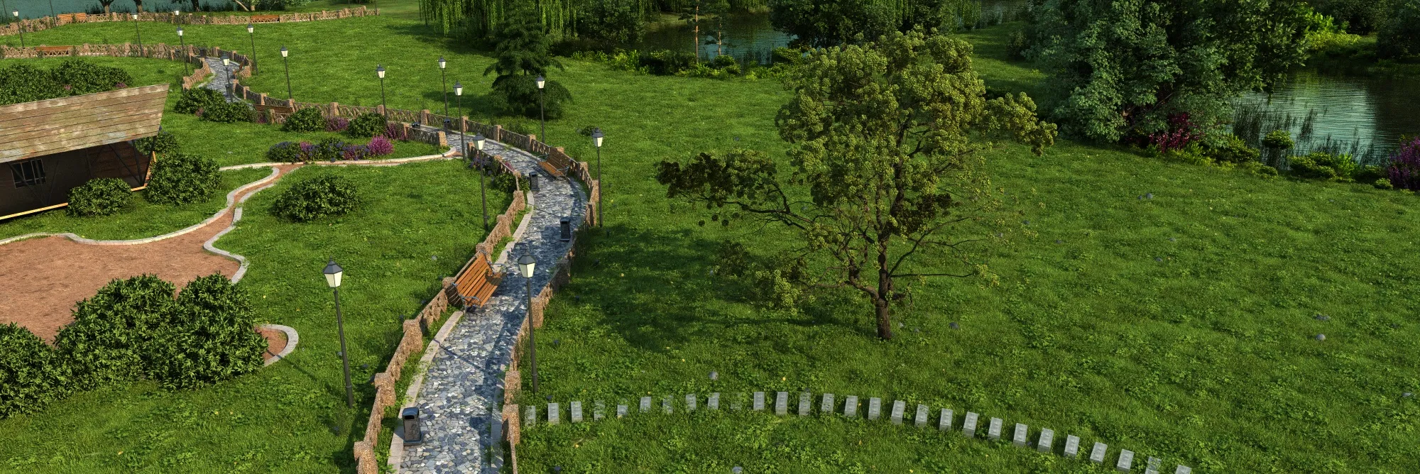 Park 3D Model .c4d .max .obj .3ds .fbx .stl .blend 