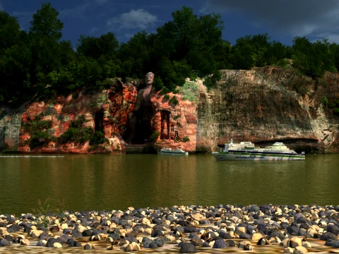 Leshan Giant Buddha Scenic Area 3D Model