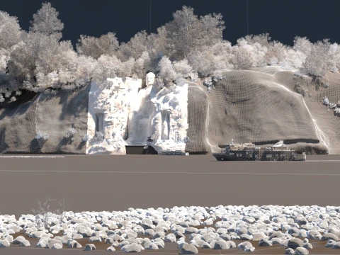 Leshan Giant Buddha Scenic Area 3D Model