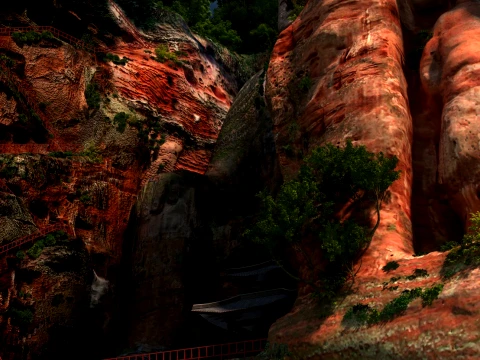 Leshan Giant Buddha Scenic Area 3D Model
