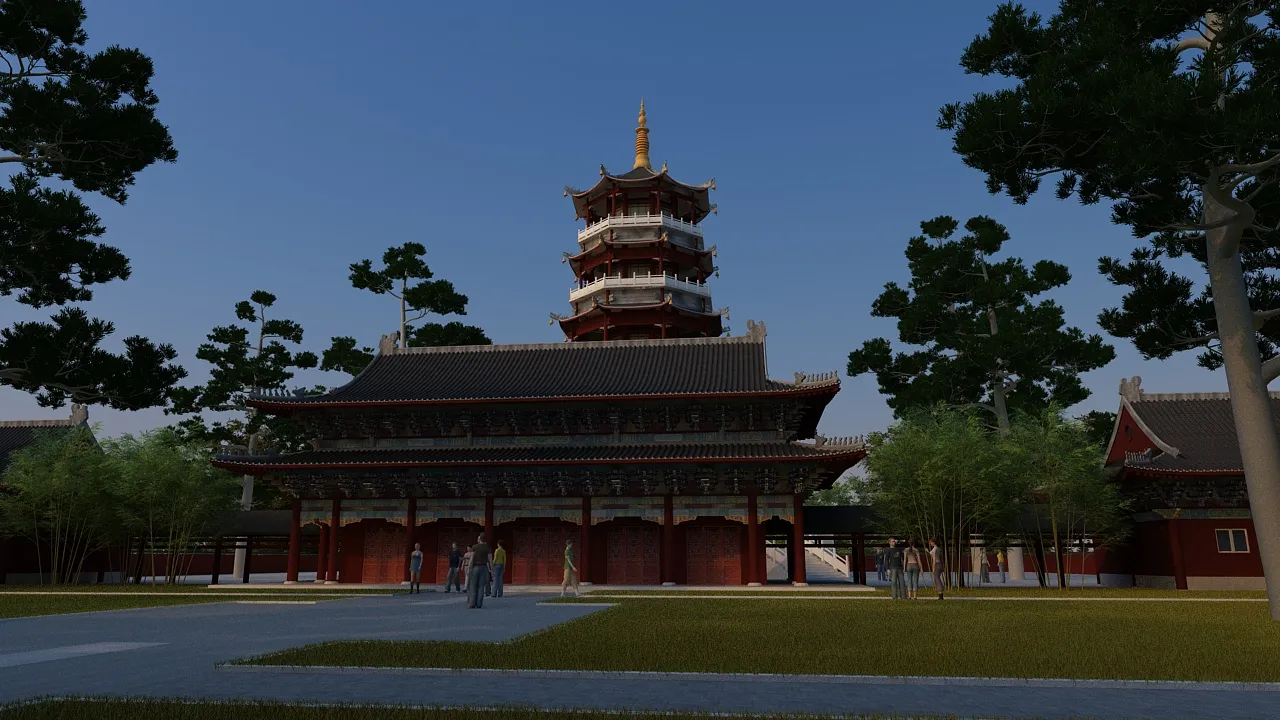 Temple 3D Model .c4d .max .obj .3ds .fbx .stl .blend 
