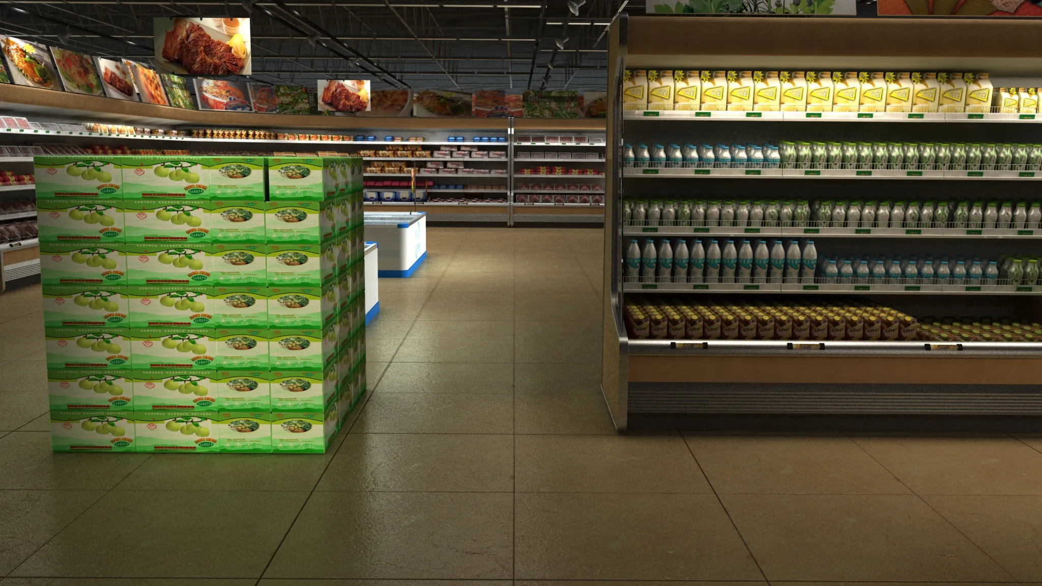 Supermarket 3D Model .c4d .max .obj .3ds .fbx .stl .blend 