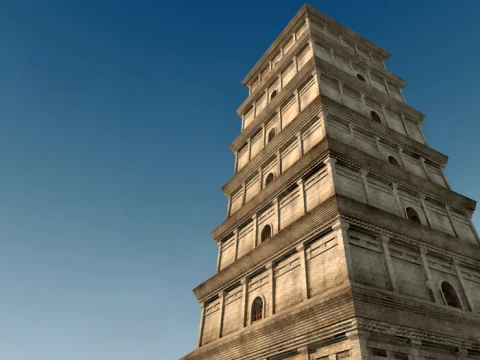Giant Wild Goose Pagoda 3D Model