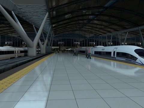 Railway station 3D Model
