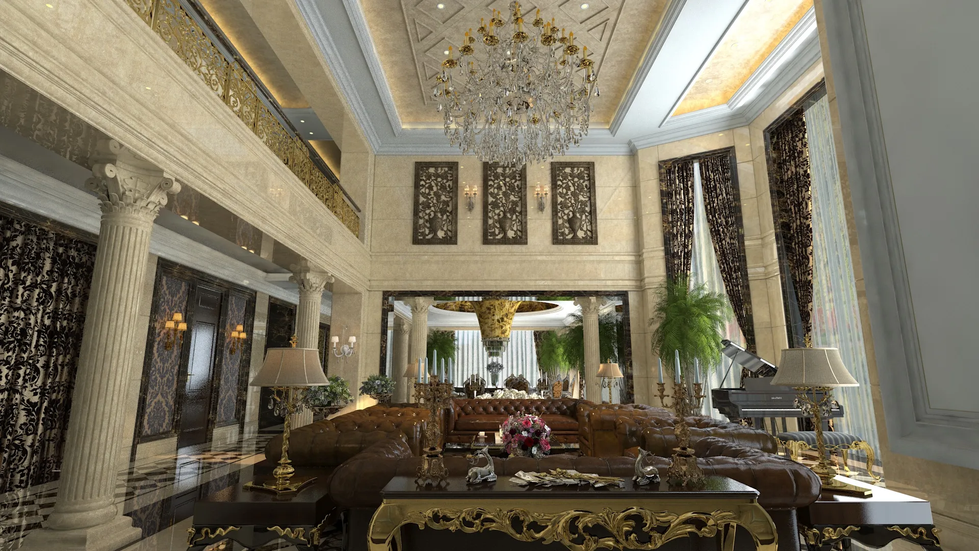 Living room 3D Model .c4d .max .obj .3ds .fbx .stl .blend 