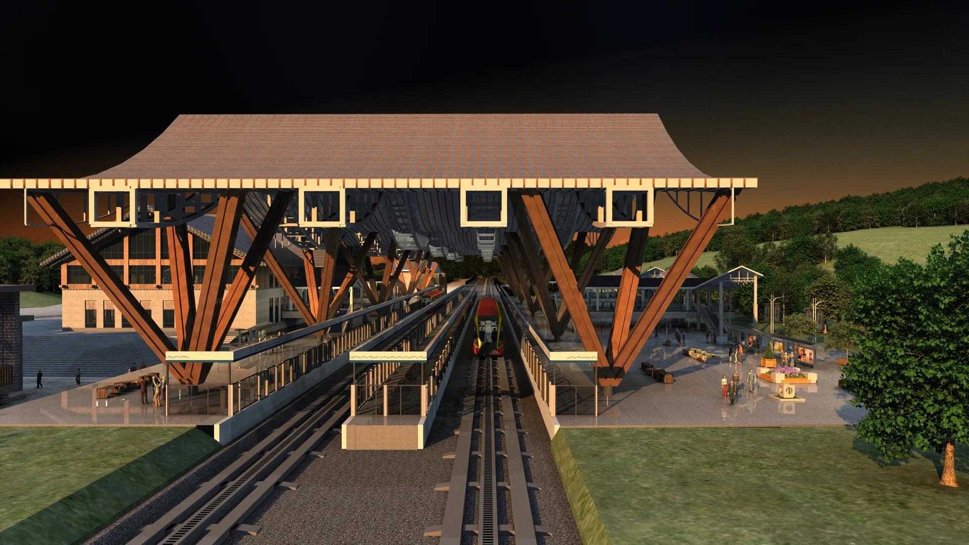 Station 3D Model .c4d .max .obj .3ds .fbx .stl .blend 