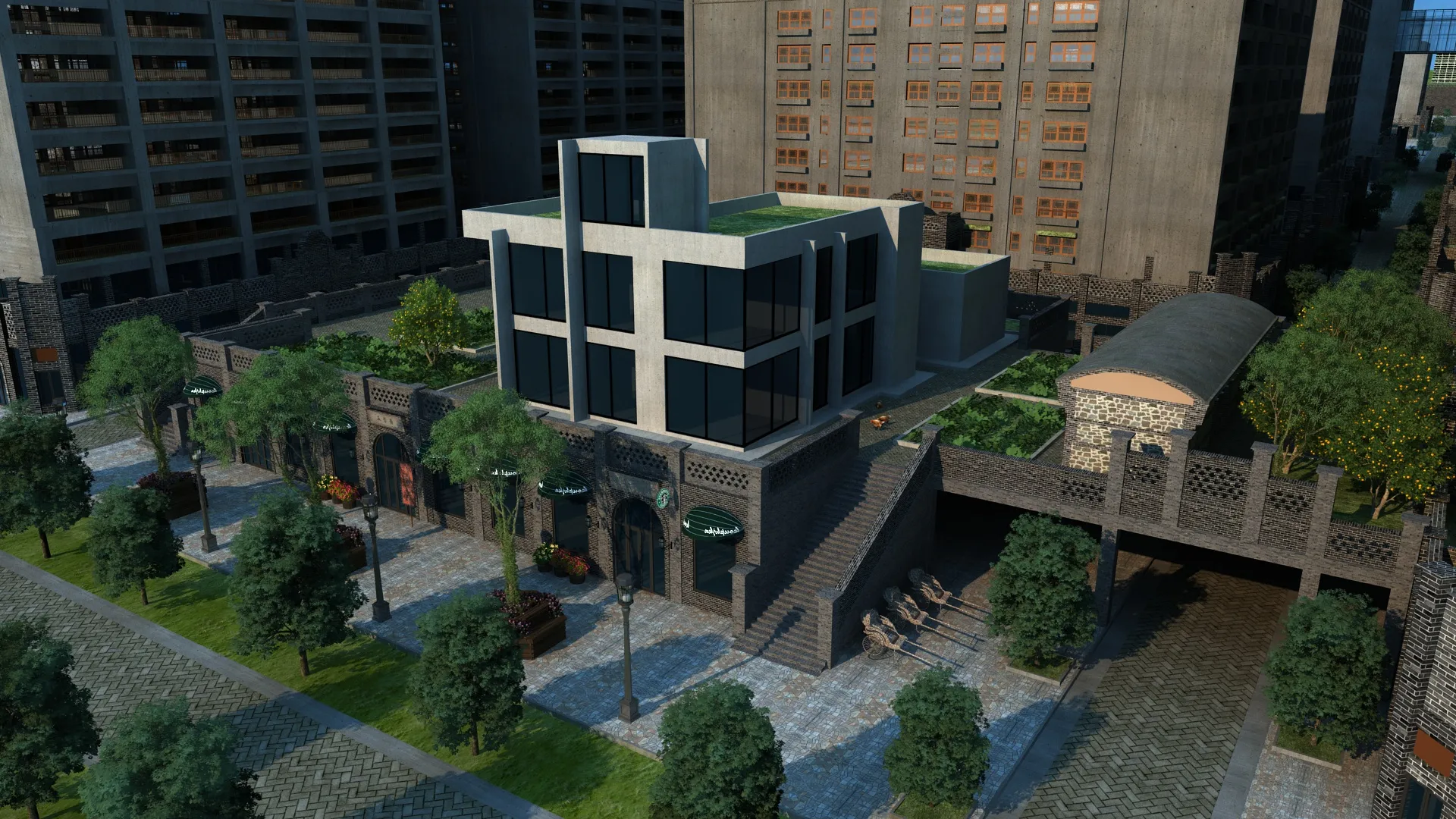 Urban architecture 3D Model .c4d .max .obj .3ds .fbx .stl .blend