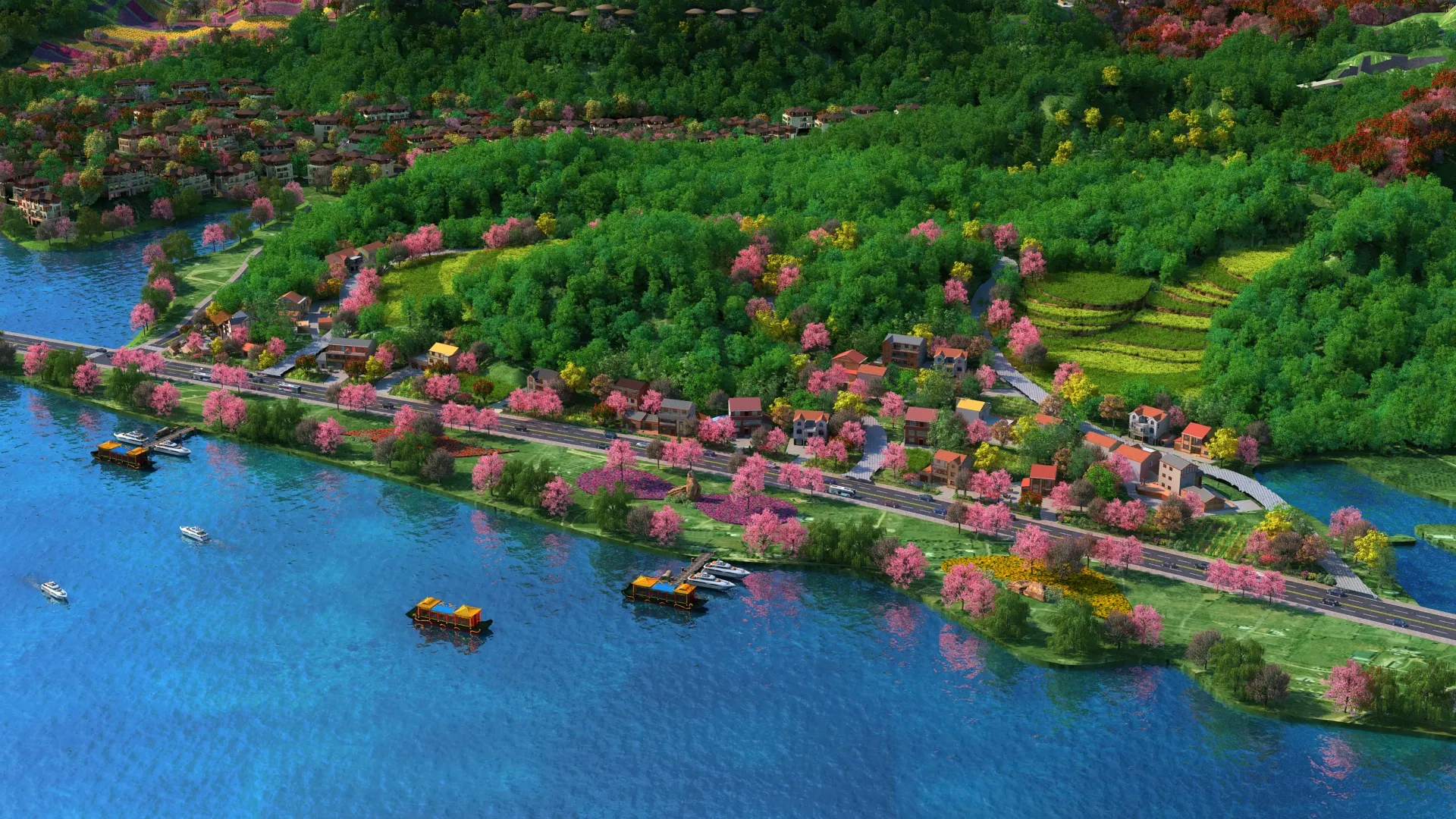 Resort 3D Model .c4d .max .obj .3ds .fbx .stl .blend