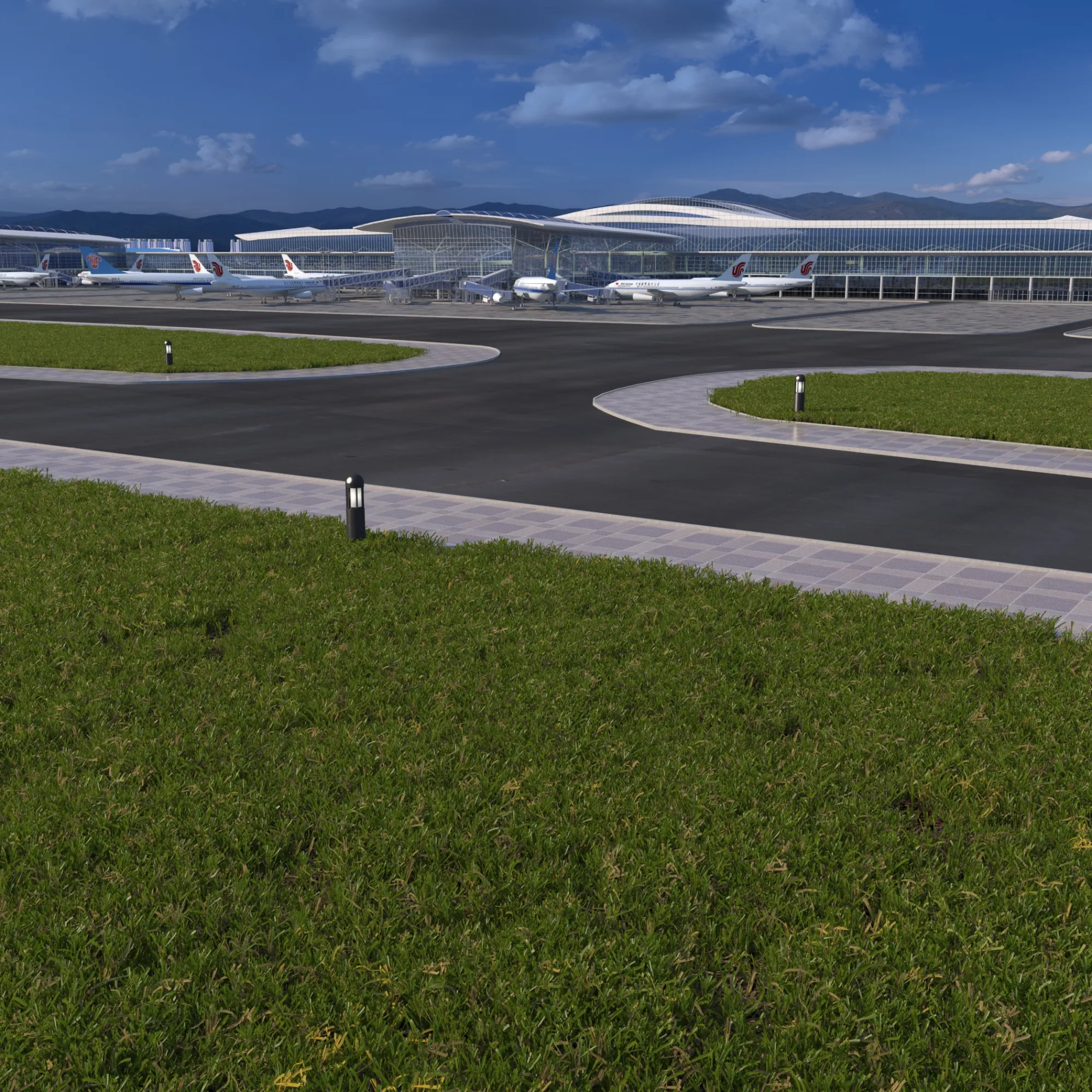 Airport 3D Model .c4d .max .obj .3ds .fbx .stl .blend