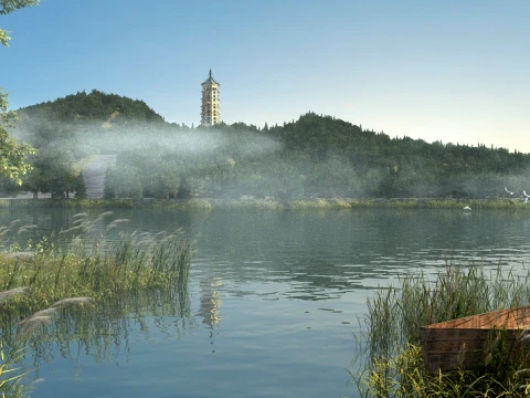 Biała Pagoda Model 3D