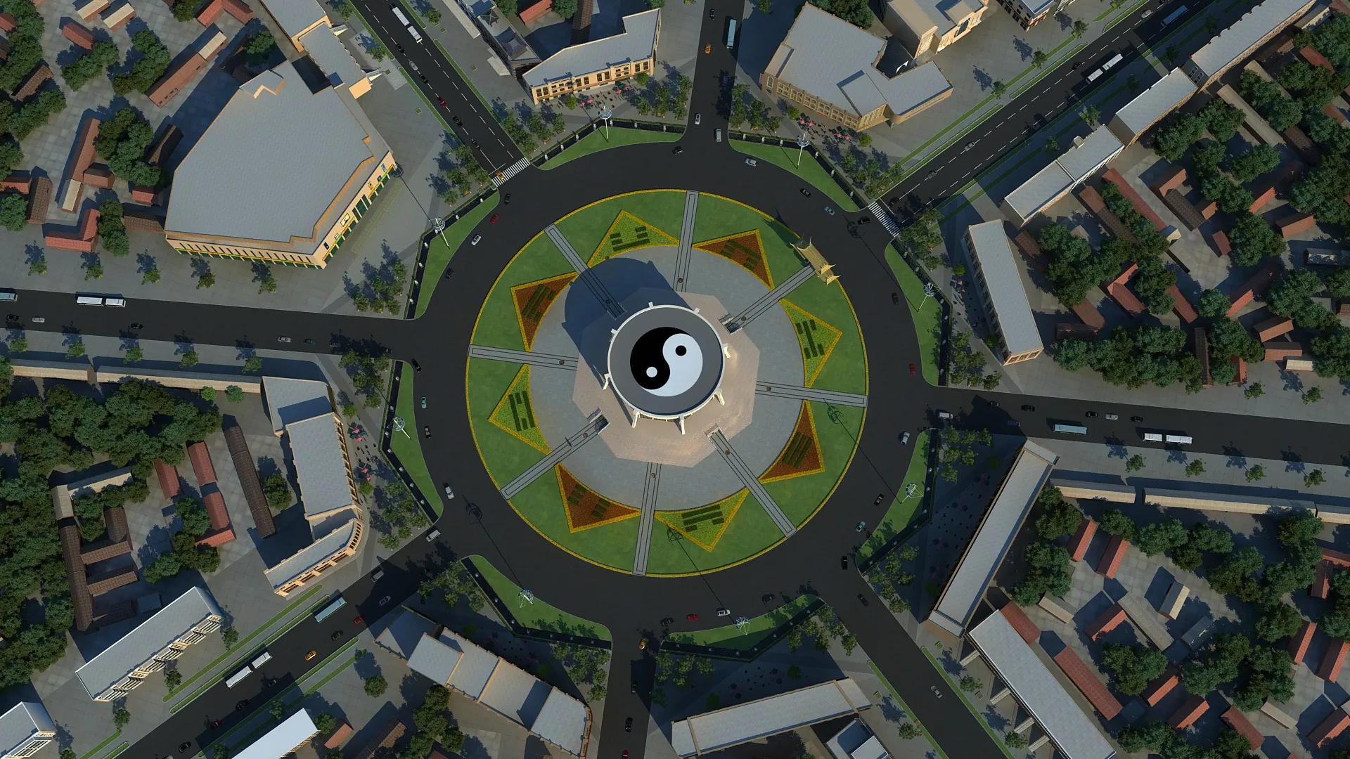 Bagua City 3D Model .c4d .max .obj .3ds .fbx .stl .blend 