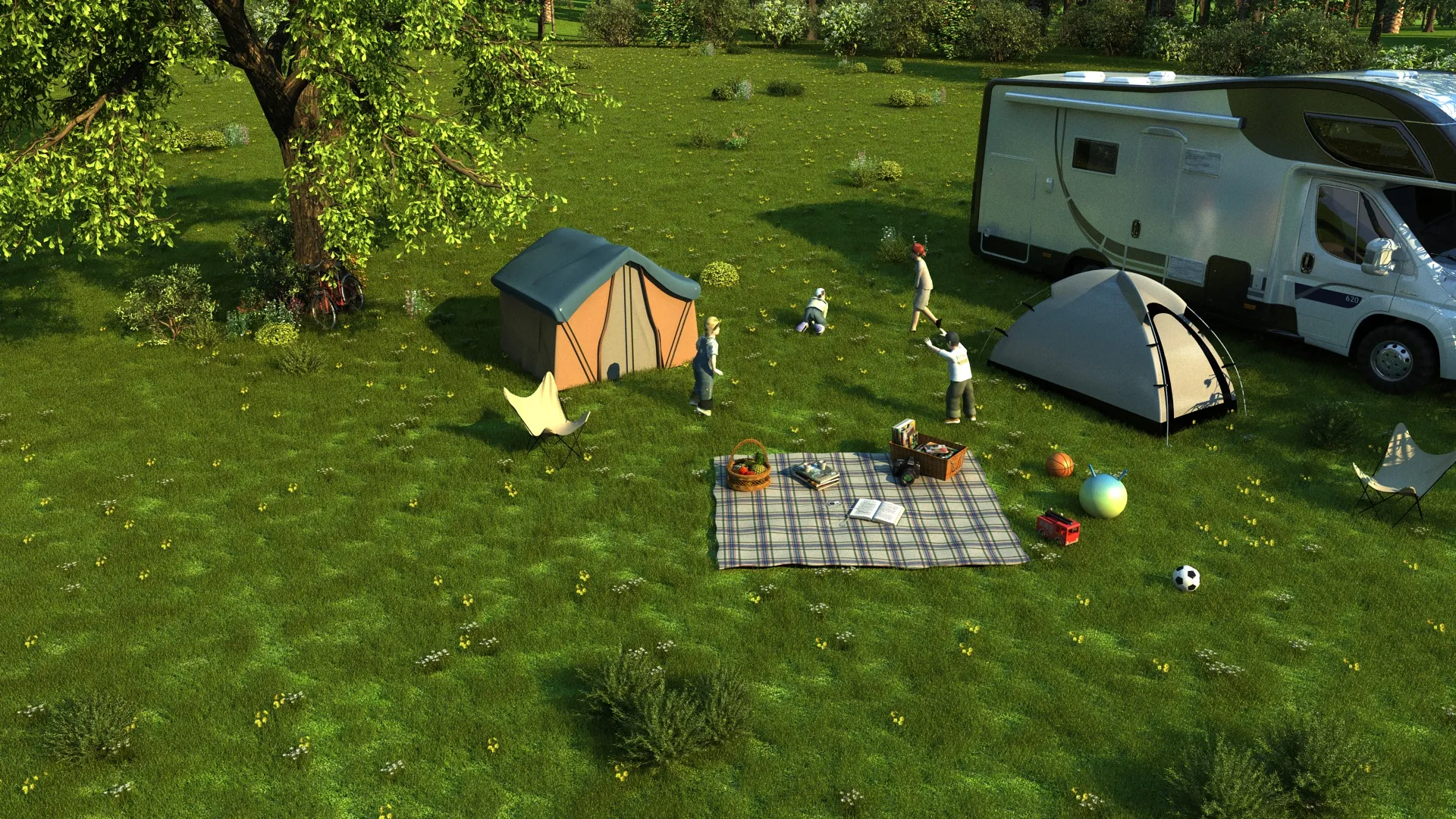 Camping 3D Model .c4d .max .obj .3ds .fbx .stl .blend 