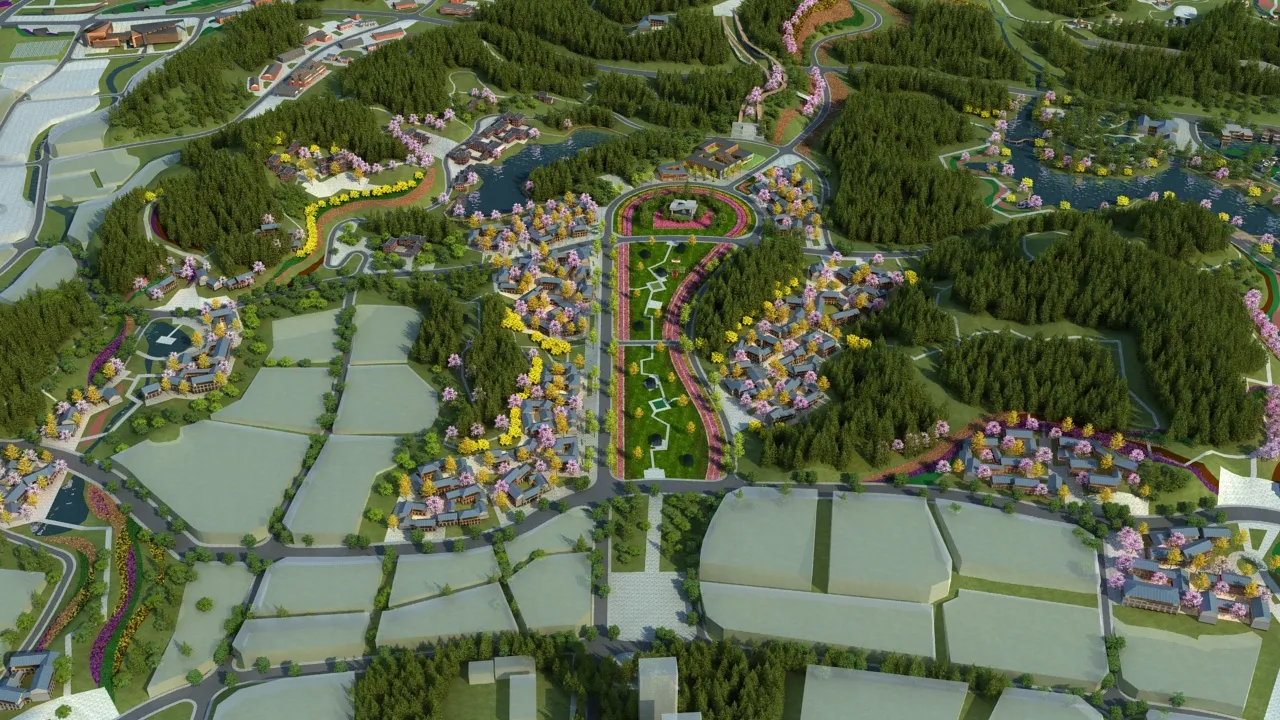 Town 3D Model .c4d .max .obj .3ds .fbx .stl .blend 
