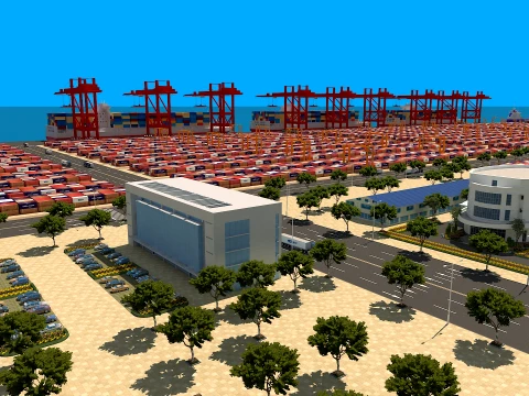 ポート 3Dモデル