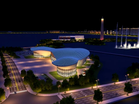 City nightscape 3D Model