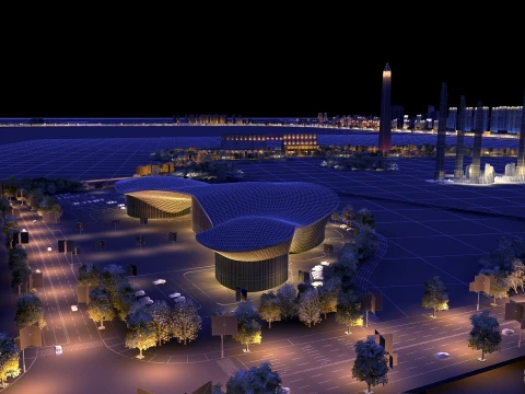 City nightscape 3D Model