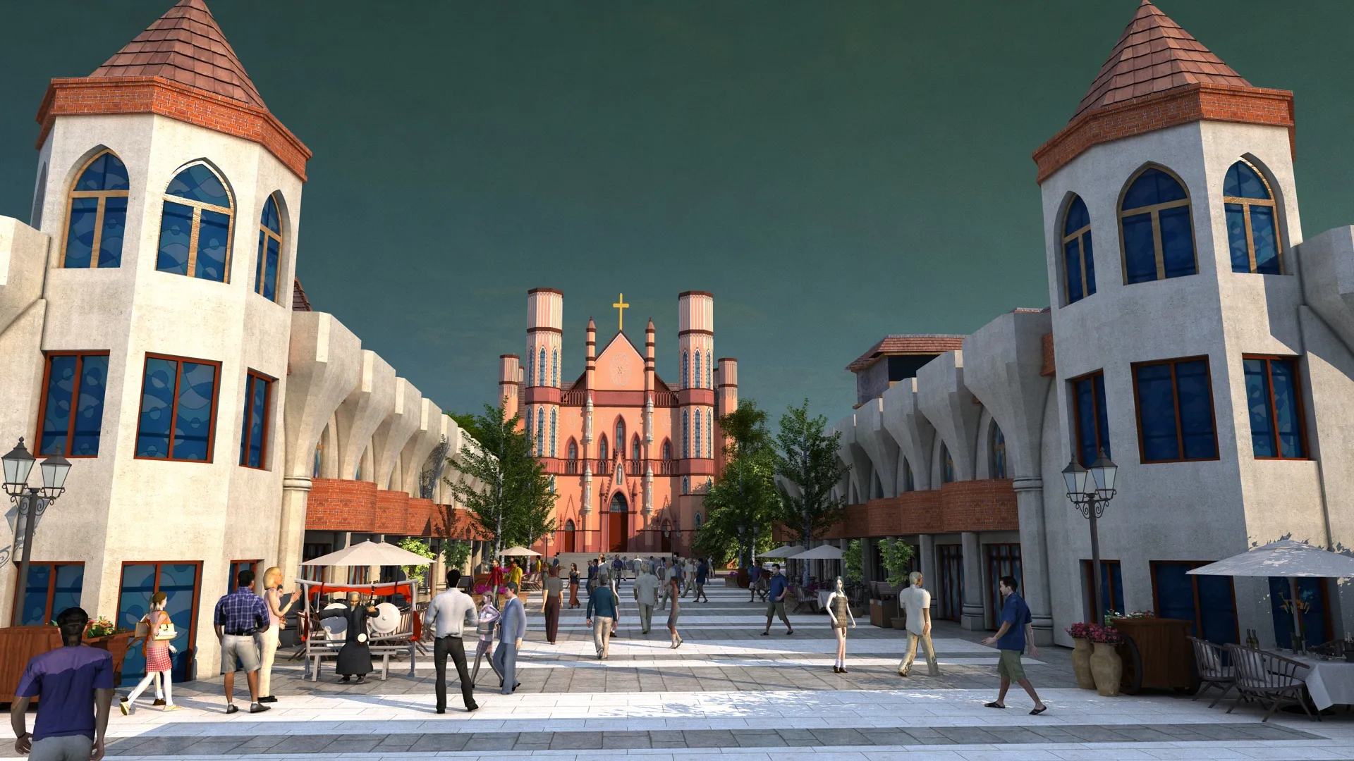 Church 3D Model .c4d .max .obj .3ds .fbx .stl .blend 