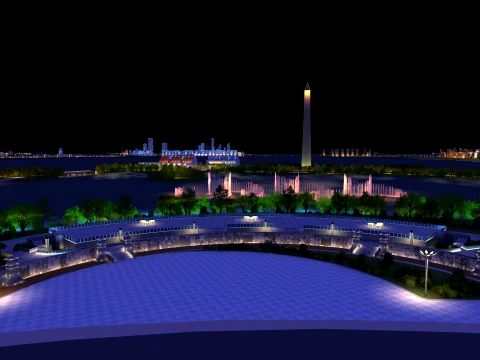 都市の夜景 3Dモデル