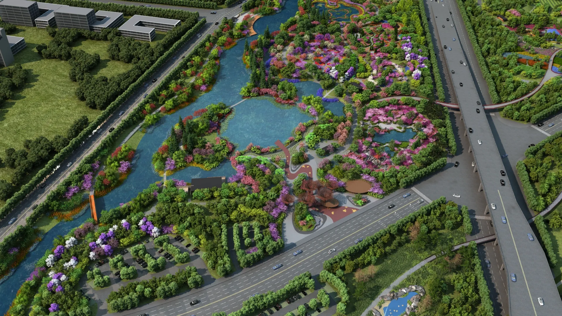 City park 3D Model .c4d .max .obj .3ds .fbx .stl .blend 