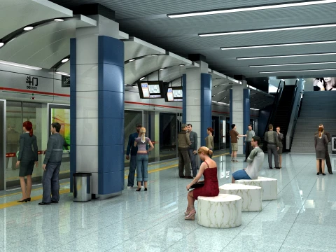 地下鉄の駅 3Dモデル