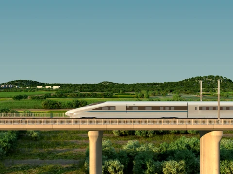 High-speed railway 3D Model