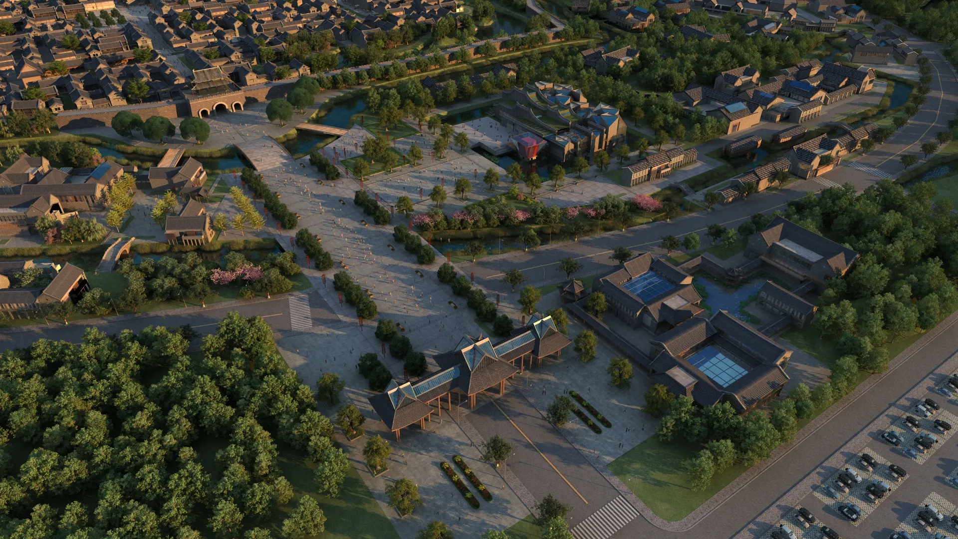 Ancient town 3D Model .c4d .max .obj .3ds .fbx .stl .blend 