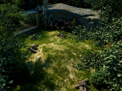 Giant panda breeding ground 3D Model