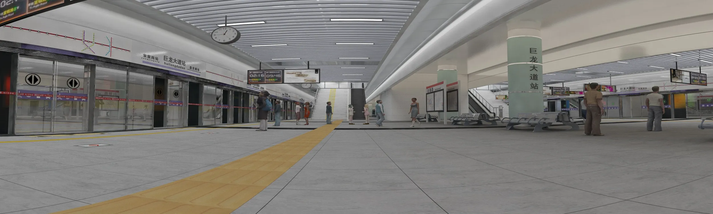 Subway station 3D Model .c4d .max .obj .3ds .fbx .stl .blend 