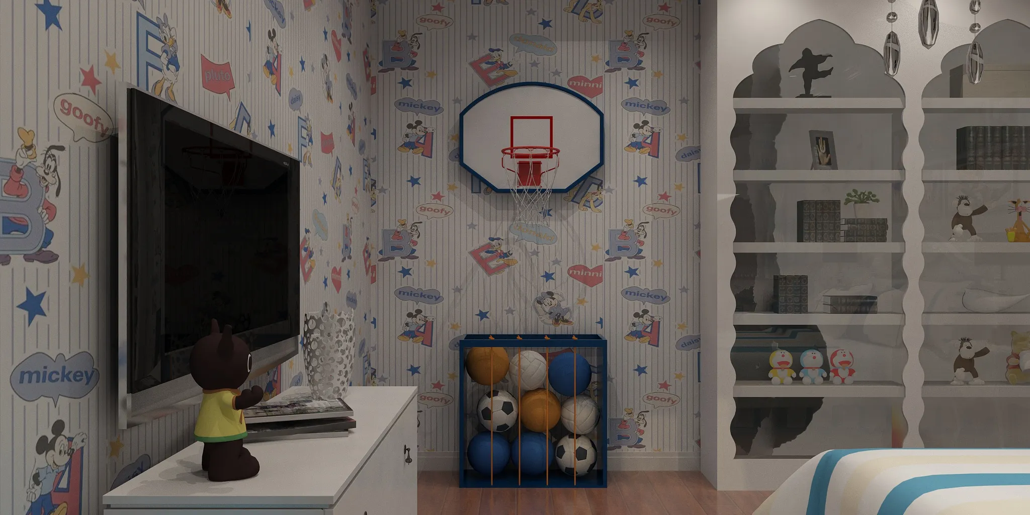 Childrens bedroom 3D Model .c4d .max .obj .3ds .fbx .stl .blend 