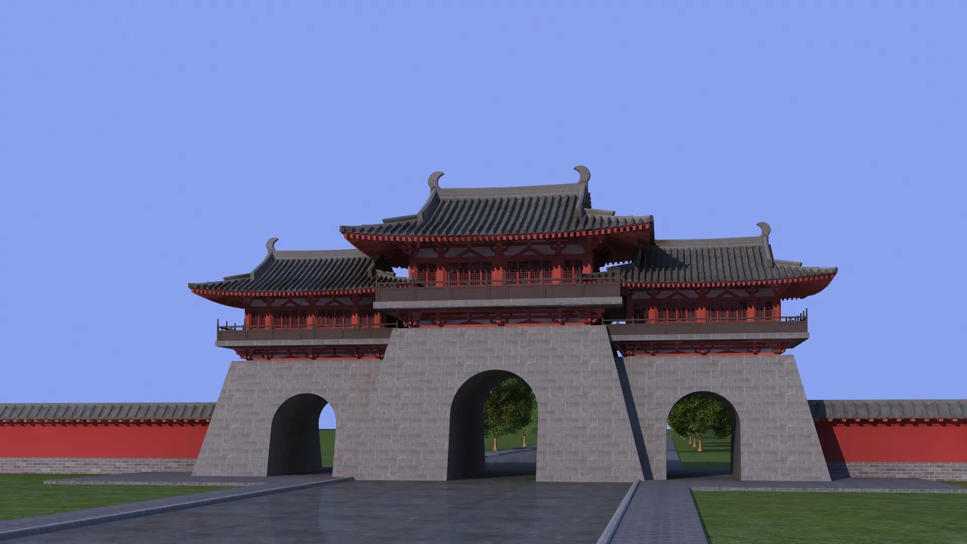 Gate tower 3D Model .c4d .max .obj .3ds .fbx .stl .blend 