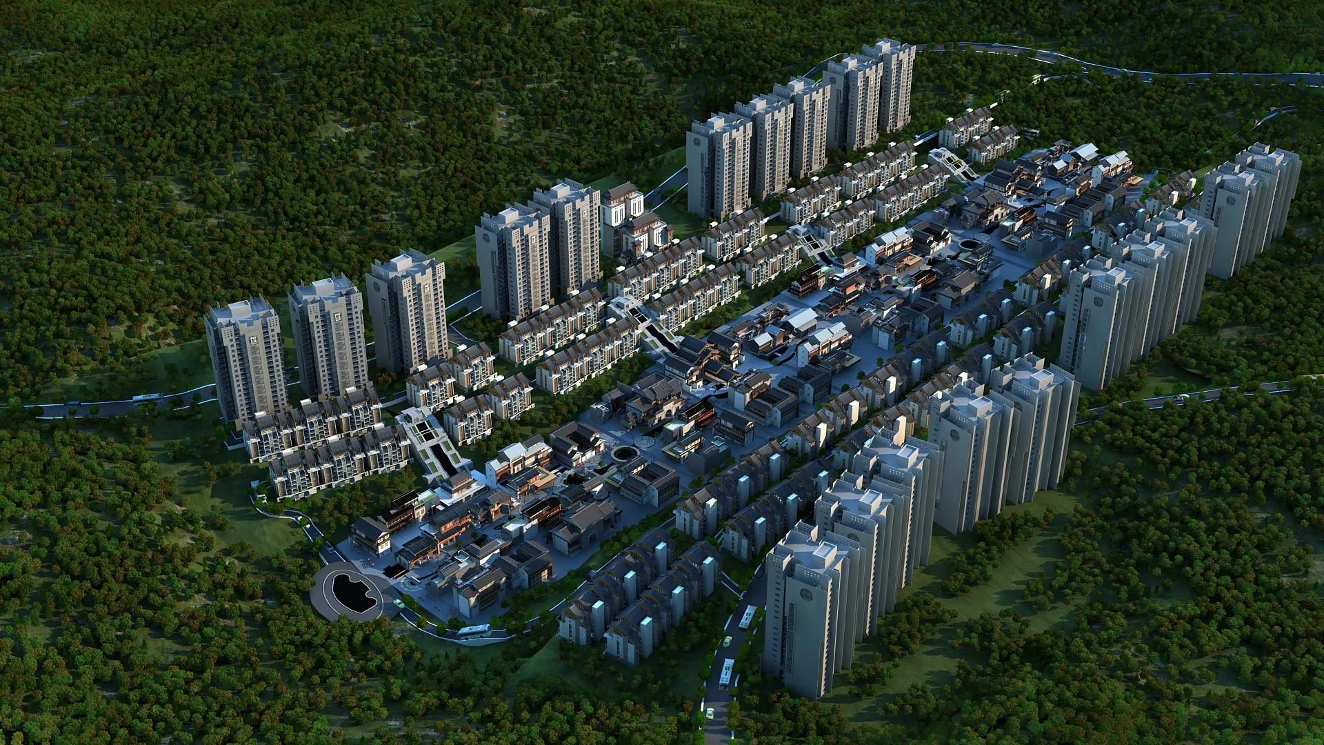 Town 3D Model .c4d .max .obj .3ds .fbx .stl .blend