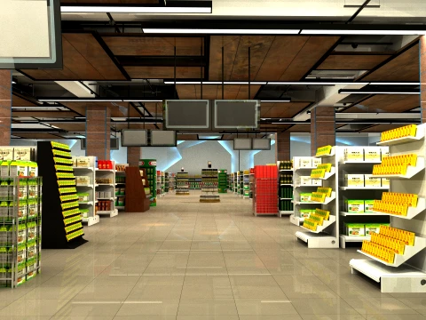 S&uuml;permarket 3D Model