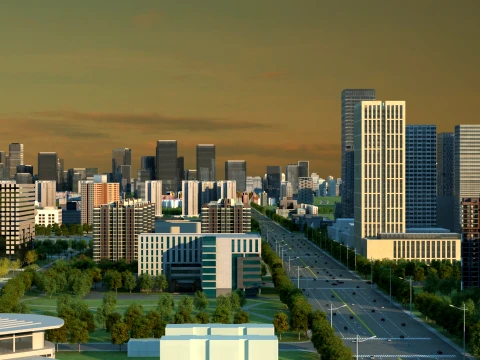 도시 건축 3D 모델