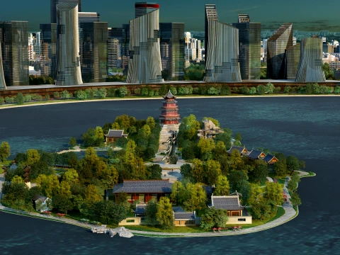 Antica pagoda Modello 3D
