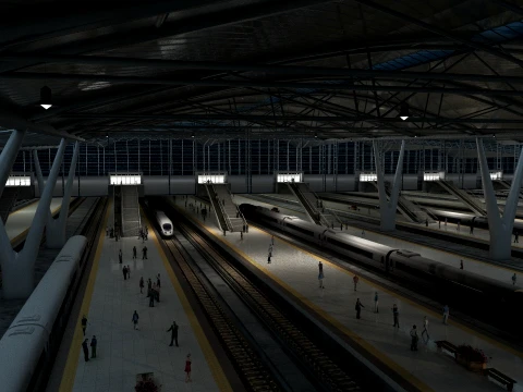 Railway station 3D Model
