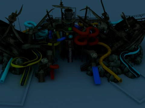 Water park equipment 3D Model