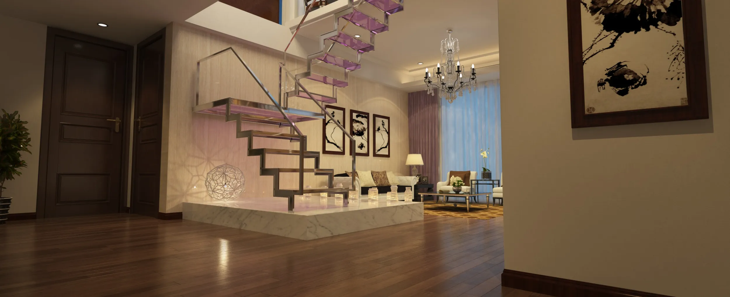 Living room 3D Model .c4d .max .obj .3ds .fbx .stl .blend 