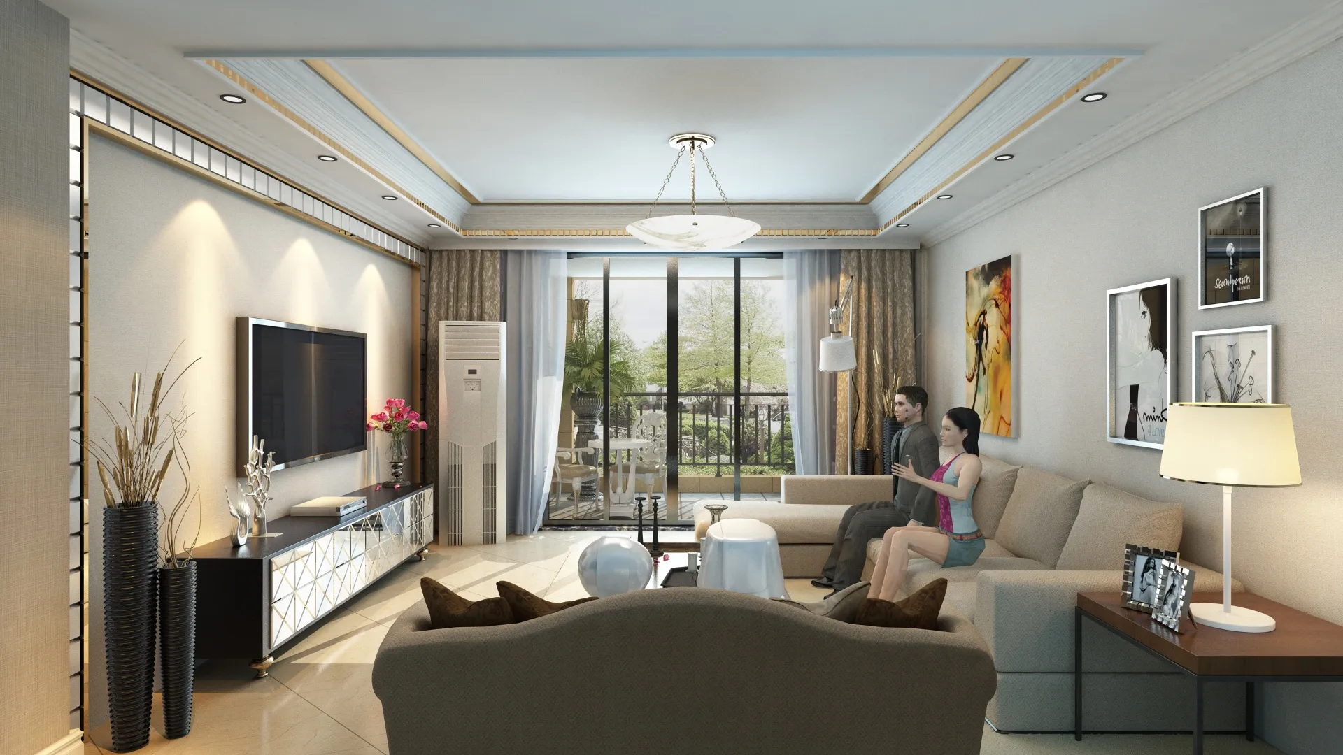 Living room 3D Model .c4d .max .obj .3ds .fbx .stl .blend 