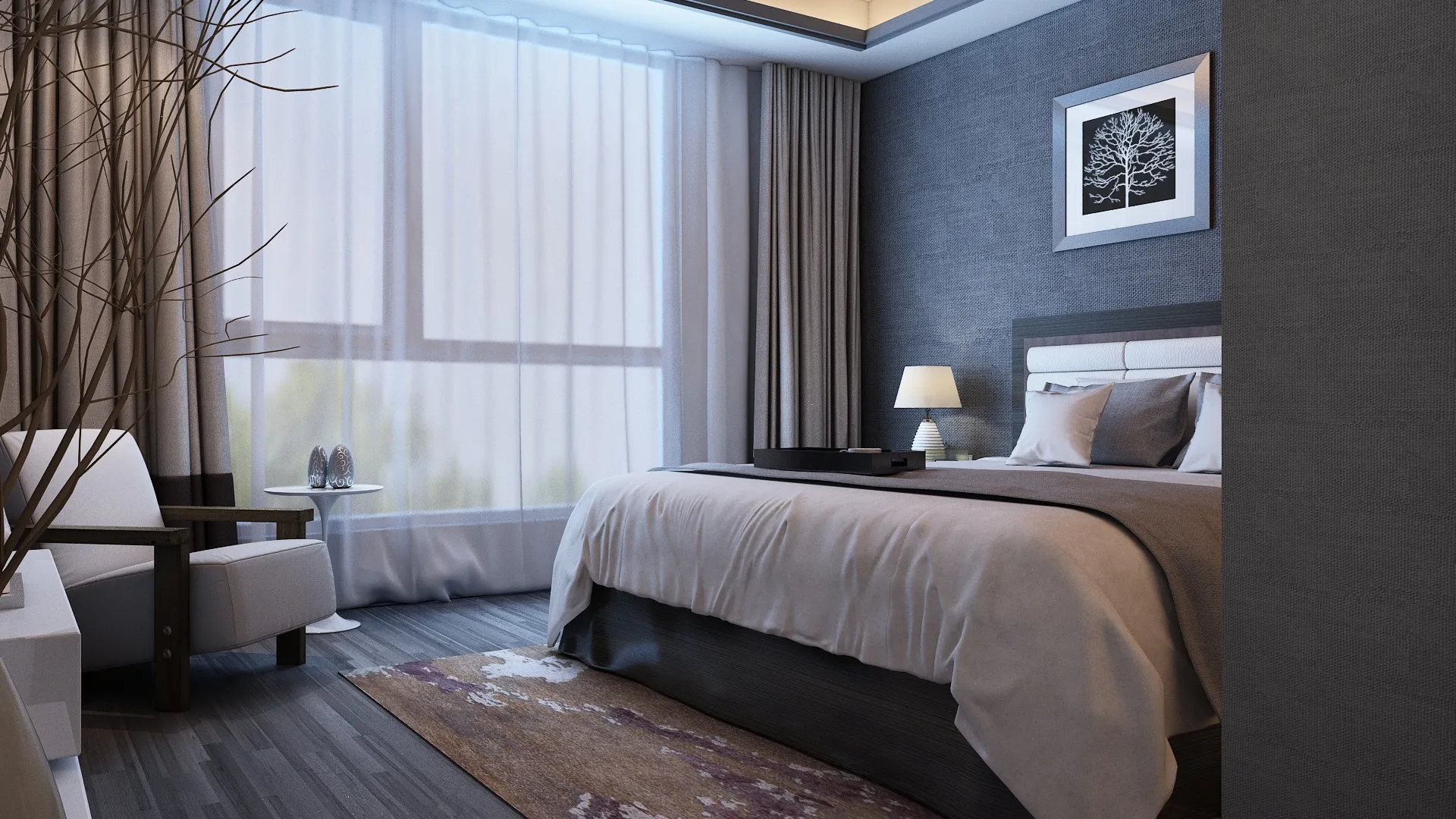 Bedroom 3D Model .c4d .max .obj .3ds .fbx .stl .blend