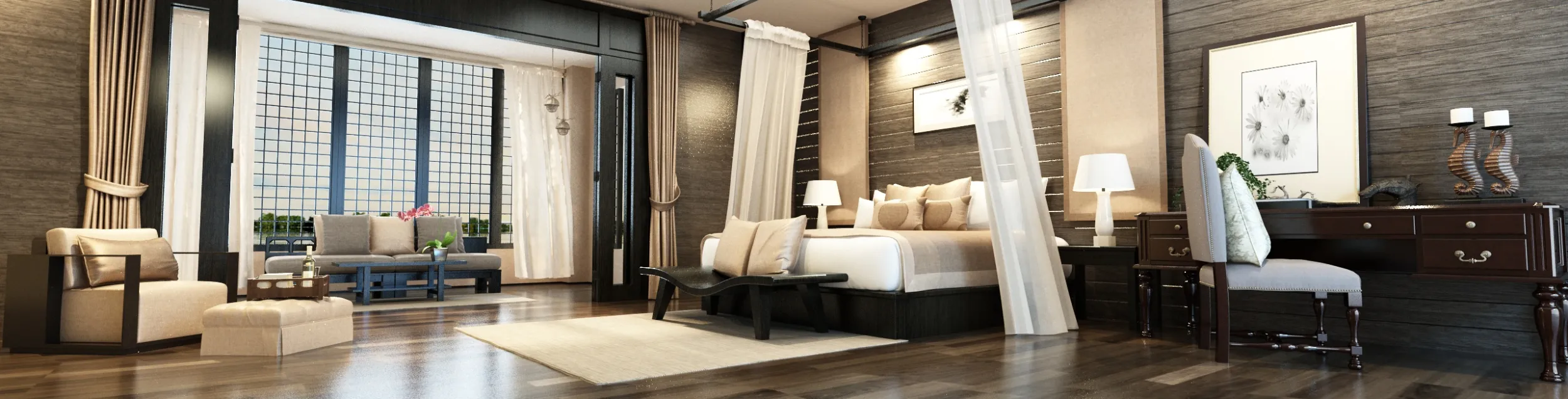 Hotel room 3D Model .c4d .max .obj .3ds .fbx .stl .blend 
