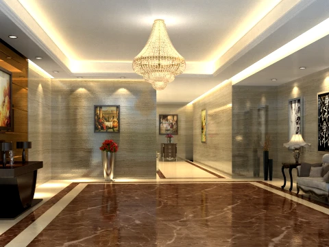 Saguão do hotel Modelo 3D