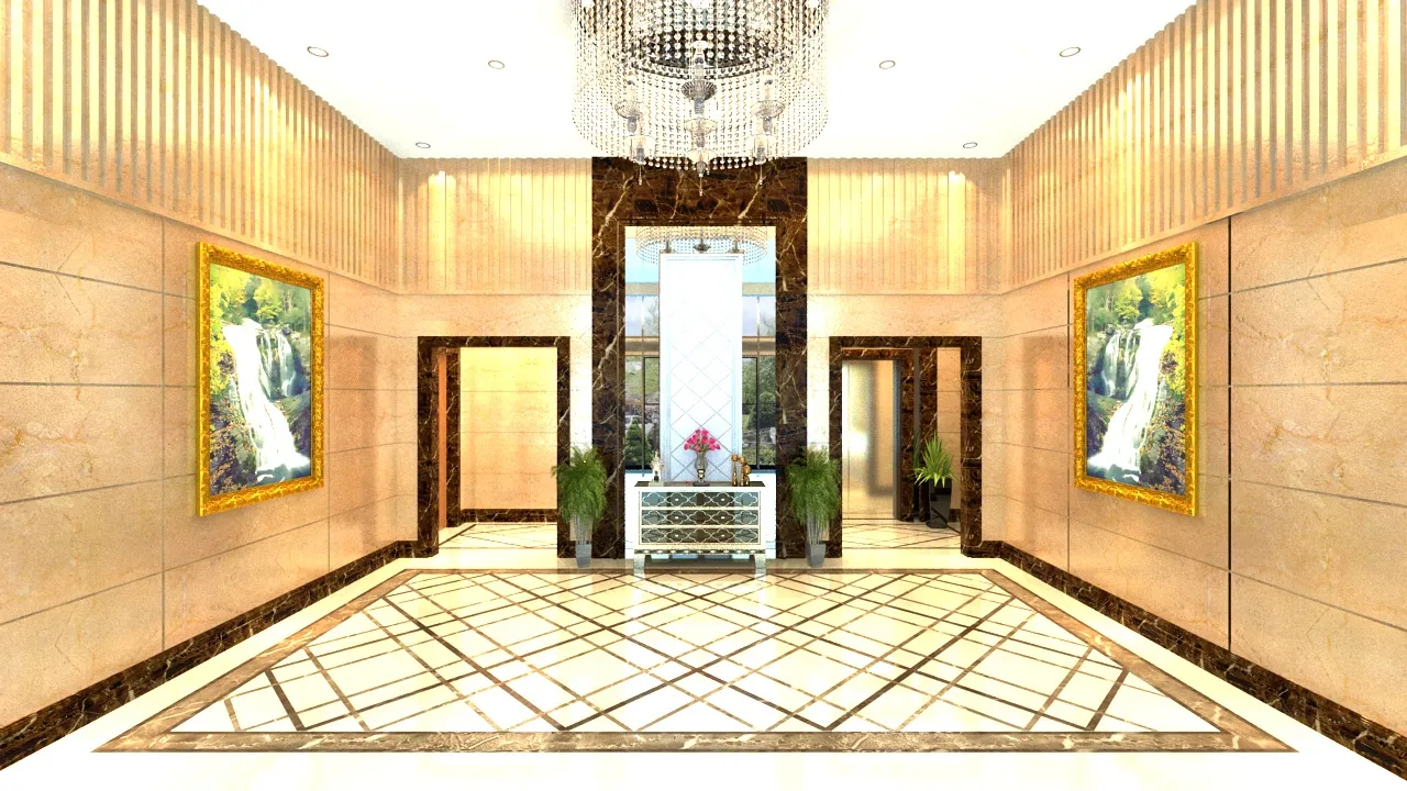 Hotel lobby 3D Model .c4d .max .obj .3ds .fbx .stl .blend