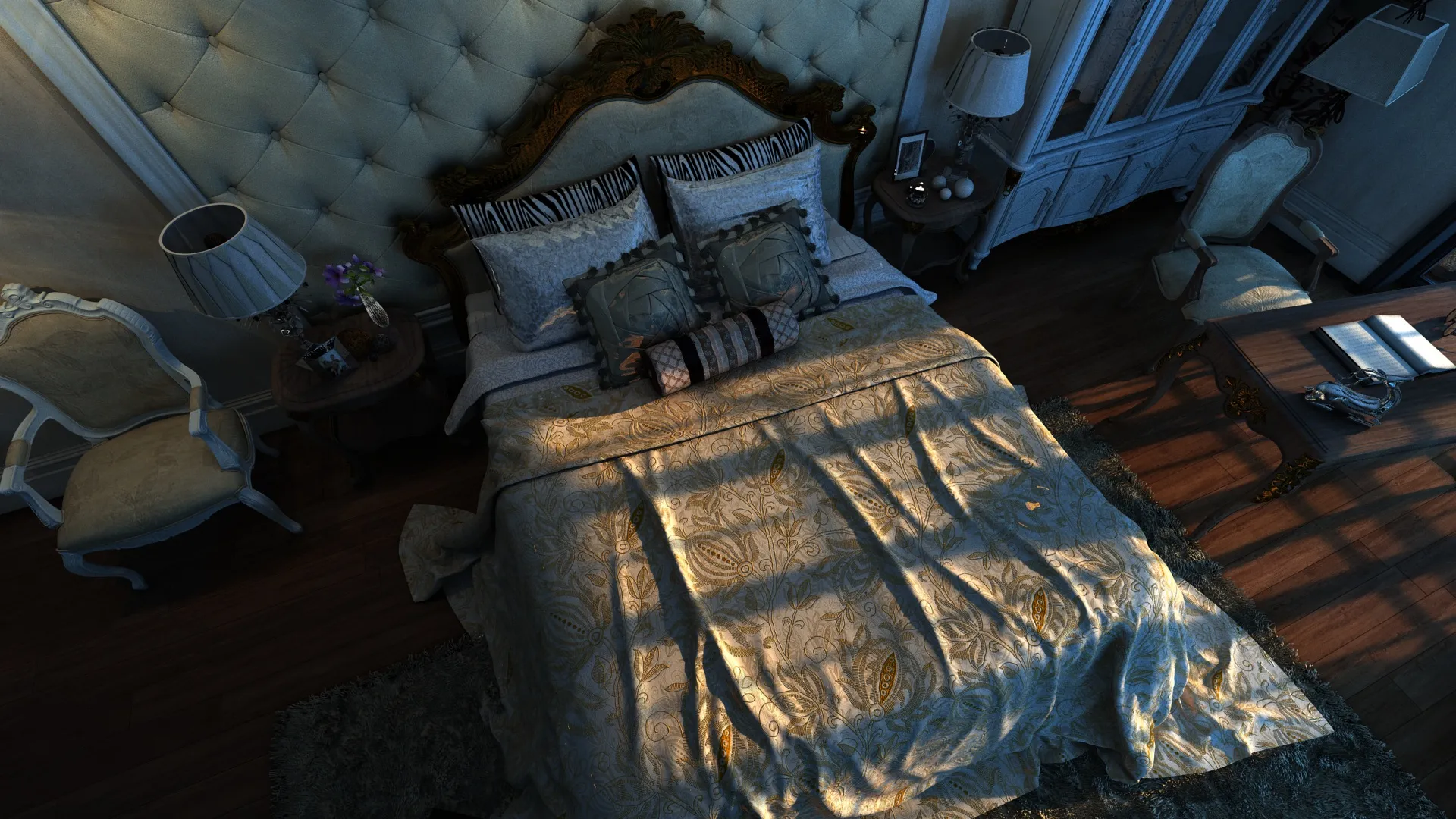 Bedroom 3D Model .c4d .max .obj .3ds .fbx .stl .blend 