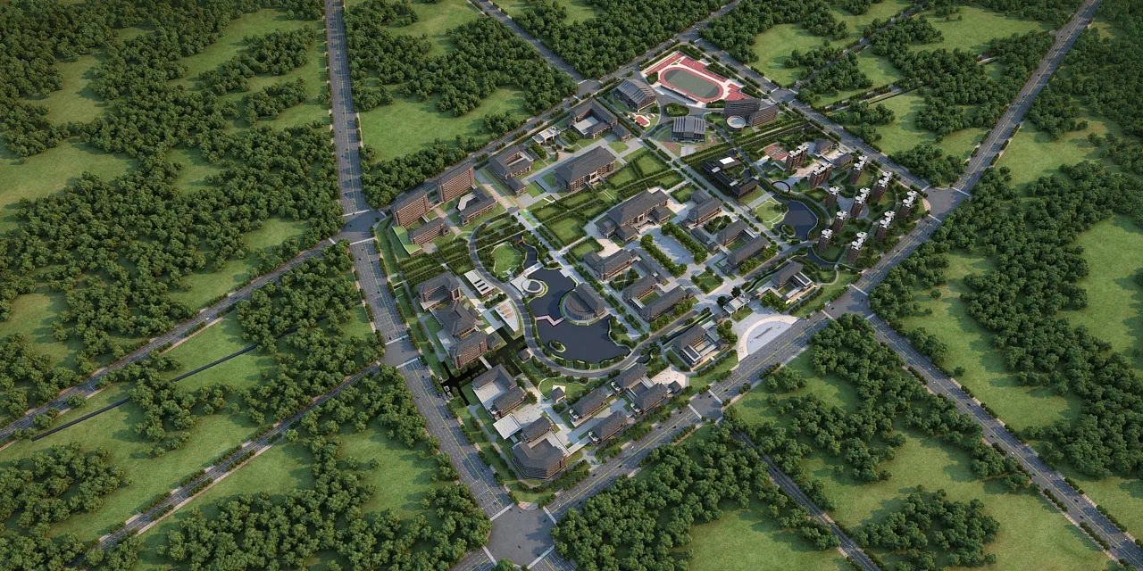 University campus 3D Model .c4d .max .obj .3ds .fbx .stl .blend 